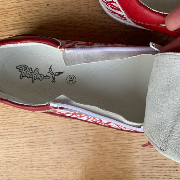 Funky Red and White Portofino Sneakers - Picture 5 of 6